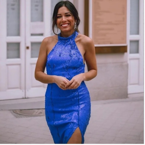 ZARA Fitted Sequin Dress - Picture 4 of 9